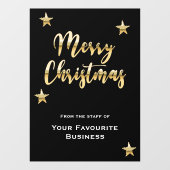 Stijlvol Vrolijk Kerstfeest metallic goud zwart Raamsticker (Vel)