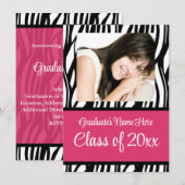 Stijlvol vrouwelijk Afstuderen of feest uitnodigen Kaart (Voorkant / Achterkant)