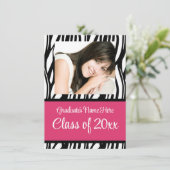Stijlvol vrouwelijk Afstuderen of feest uitnodigen Kaart (Staand voorkant)
