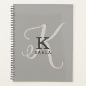Stijlvol vrouwelijk monogram op neutrale achtergro planner (Voorkant)