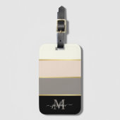 Stijlvol vrouwelijk streeppatroon met monogram bagagelabel (Voorkant (verticaal))