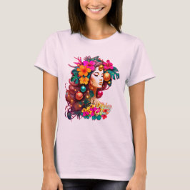 Stijlvol Vrouwen T-shirt met Feestelijke Tropische