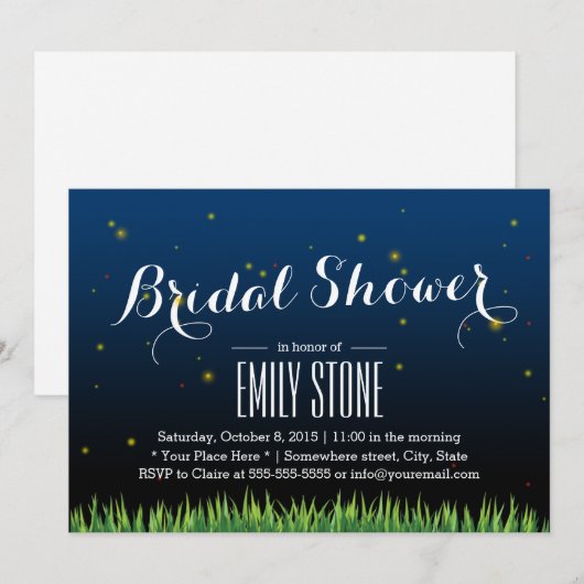 Stijlvol vuurvliegers Vrijgezellenfeest 's nachts Kaart (Voorkant / Achterkant)