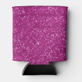 Stijlvol, warm roze glitter blikjeskoeler (Voorkant)