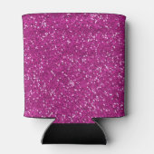 Stijlvol, warm roze glitter blikjeskoeler (Achterkant)