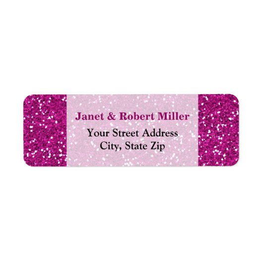 Stijlvol, warm roze glitter etiket (Voorkant)