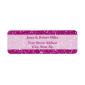 Stijlvol, warm roze glitter etiket (Voorkant)