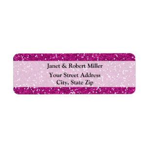 Stijlvol, warm roze glitter etiket