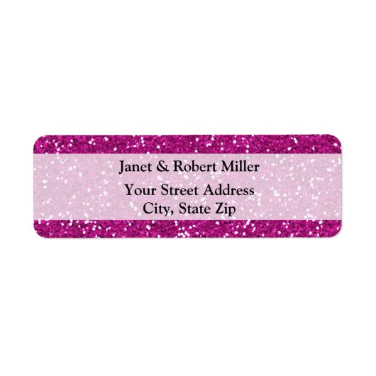 Stijlvol, warm roze glitter etiket (Voorkant)