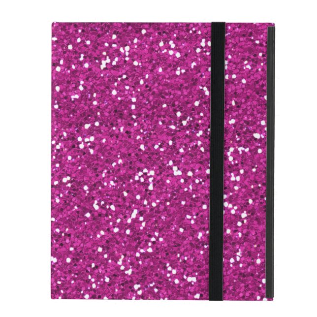 Stijlvol, warm roze glitter iPad hoesje (Voorkant Dicht)