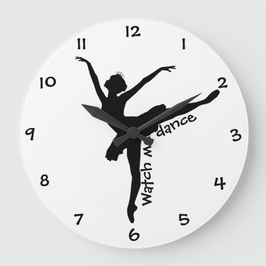 Stijlvol WATCH ME DANCE Ballerina Silhouette Grote Klok (Voorkant)