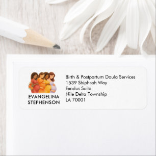 Stijlvol Watercolor DOULA Retouradres Etiket
