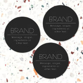 Stijlvol waterdicht zwart-wit labels