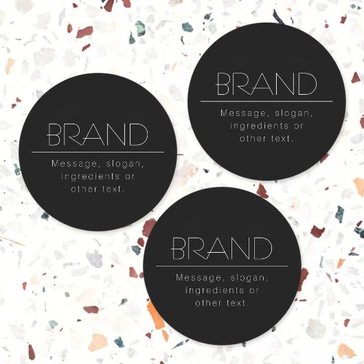 Stijlvol waterdicht zwart-wit labels