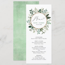Stijlvol Waterverf Greenery Gold Wedding Menu Kaart