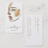 Stijlvol Waterverf Illustrator-script Visitekaartje (Voorkant / Achterkant)