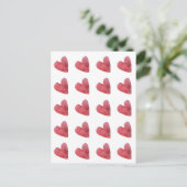 Stijlvol waterverf rood afdrukken briefkaart (Staand voorkant)