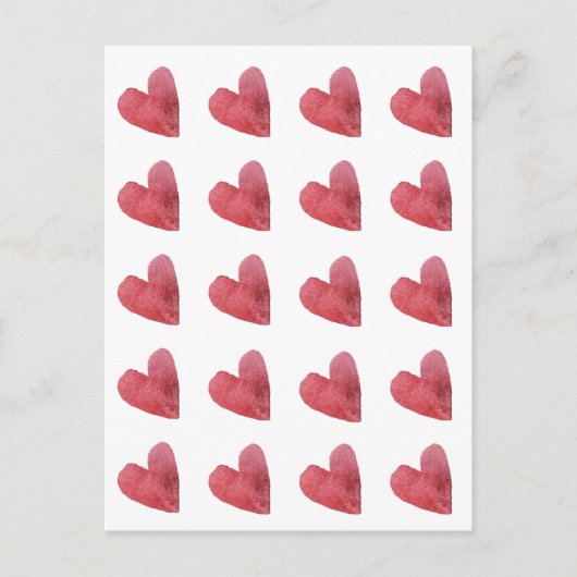 Stijlvol waterverf rood afdrukken briefkaart (Voorkant)