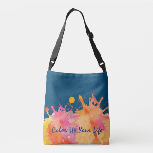 Stijlvol Waterverf Splatter Abstract Ontwerp Crossbody Tas (Achterkant)