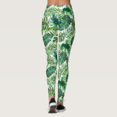 Stijlvol Waterverf Tropische bladeren Patroon Leggings (Achterkant)