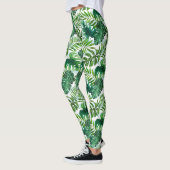 Stijlvol Waterverf Tropische bladeren Patroon Leggings (Links)