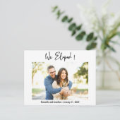 Stijlvol We Eloped Foto Aankondiging Briefkaart (Staand voorkant)