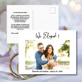 Stijlvol We Eloped Foto Aankondiging Briefkaart