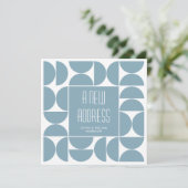 Stijlvol We hebben verhuisd Nieuw Home Adres Blauw Aankondiging (Staand voorkant)