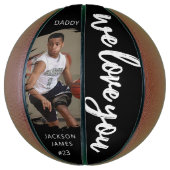 Stijlvol We houden van je geborsteld effect foto Basketbal (Verticaal)