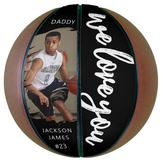 Stijlvol We houden van je geborsteld effect foto Basketbal (Verticaal)