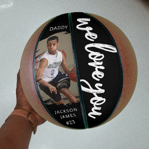 Stijlvol We houden van je geborsteld effect foto Basketbal