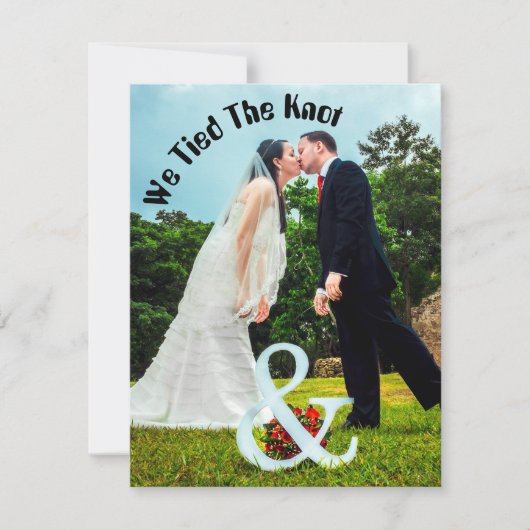 Stijlvol We Tied De Knoop Bruiloft Aankondiging (Voorkant)