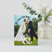 Stijlvol We Tied De Knoop Bruiloft Aankondiging (Staand voorkant)