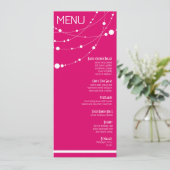 Stijlvol Weddenmenu | fuschia Menu (Staand voorkant)