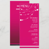 Stijlvol Weddenmenu | fuschia Menu (Voorkant / Achterkant)