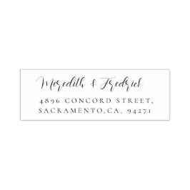 Stijlvol Weduwkeeradres in grafisch script Zelfinktende Stempel