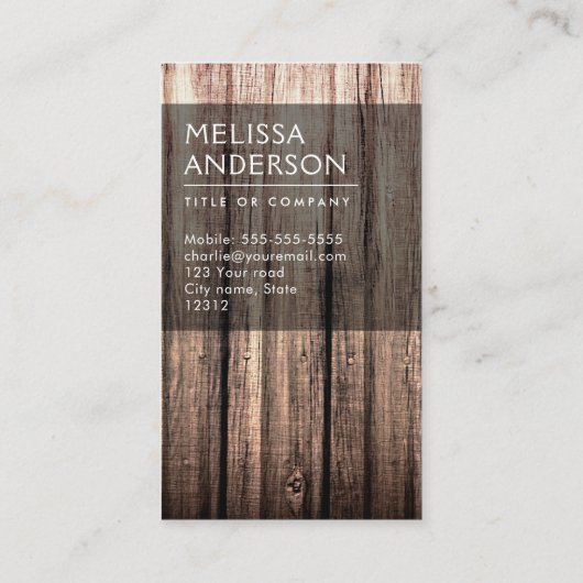 Stijlvol weersprofiel van houtwaren visitekaartje (Achterkant)