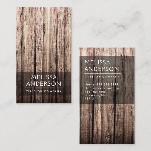 Stijlvol weersprofiel van houtwaren visitekaartje (Voorkant / Achterkant)