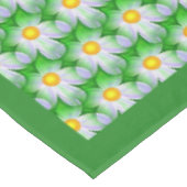 Stijlvol White Daisy Pattern Groen Gepersonaliseer Tafelkleed (Gekanteld)