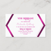 Stijlvol White Geometric Shimmery Pink met Logo Visitekaartje (Achterkant)