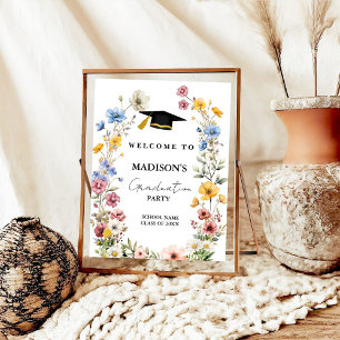 Stijlvol Wildflower Meadow Afstuderen Welkomstbord Poster
