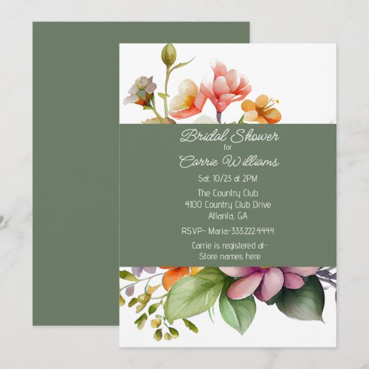 Stijlvol Wildflower Vrijgezellenfeest Kaart (Voorkant / Achterkant)