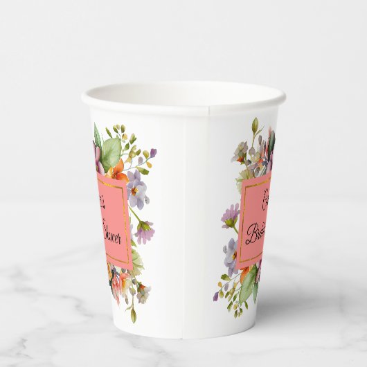 Stijlvol Wildflower Vrijgezellenfeest Papieren Bekers (Rechts)