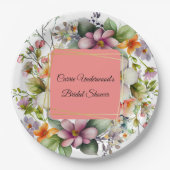 Stijlvol Wildflower Vrijgezellenfeest Papieren Bordje (Voorkant)