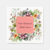 Stijlvol Wildflower Vrijgezellenfeest Servet (Voorkant)