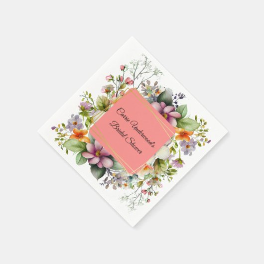 Stijlvol Wildflower Vrijgezellenfeest Servet (Hoek)