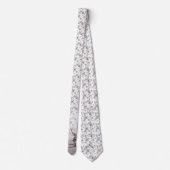 Stijlvol wintergrijs botanisch patroon stropdas (Achterkant)