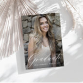 Stijlvol wit afstuderen Save the date Briefkaart