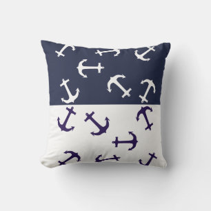 Stijlvol wit blauw ankers Zee oceaan Sierkussen