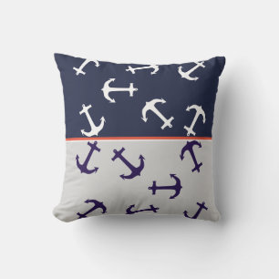 Stijlvol wit blauw ankers Zee oceaan Sierkussen